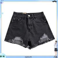 ราคา กางเกงขาสั้นผ้ายีนส์ขาดๆใส่แล้วดูผอมเพรียวสำหรับสาวอวบไซส์ใหญ่กางเกงทรงเอทรงหลวมแบบใหม่ฤดูร้อนสำหรับสาวอวบกางเกงยีนส์ขาสั้น ยีน เกาหลี (47658801207)