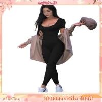 ราคา บอดี้สูทเว้าเอวบอดี้สูท บอดี้สูทสาวอวบ เซ็ตเสื้อกางเกงฤดูร้อน สไตล์ยุโรป อเมริกัน เสื้อแขนสั้นสตรี คอสแควร์มีเชือกปรับระดับ พร้อมกางเกง แฟชั่นกีฬาเรียบง่าย (41379606286)
