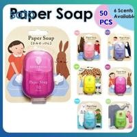 ราคา 50pcs box Bathroom Disposable Soap Paper Convenient Travel Soap Paper Washing Hand Bath Clean Scented Mini Paper Slice Soap (27620341307)
