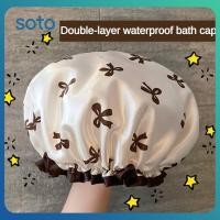 ราคา หมวกคลุมอาบน้ำกันน้ำสองชั้นสำหรับผู้หญิง หมวกคลุมสระผมแบบหนา (45307841955)