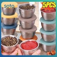 ราคา ชุดถ้วยใส่ซอสสแตนเลส 5 ชิ้น พร้อมฝาปิด ป้องกันการรั่วซึม ถ้วยใส่ซอสสำหรับใส่พริกไทยและเครื่องปรุงรส อุปกรณ์จัดเก็บในครัว (46057790137)