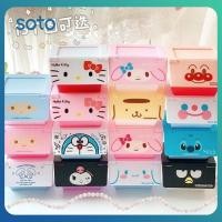 ราคา กล่องเก็บของตั้งโต๊ะลายการ์ตูน Hello Kitty ของ Sanrio กล่องเก็บของอเนกประสงค์ My Melody ที่สามารถวางซ้อนกันได้ (25643336382)