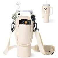 ราคา ขวดน้ํา Carrier กระเป๋าโทรศัพท์สําหรับ Stanley 40oz Tumbler Handle Neoprene ขวดน้ําผู้ถือกระเป๋าปรับสายคล้อง Bollus Straw ฝาครอบ Stanley ถ้วย Accessorie (42309757704)