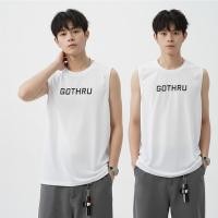 ราคา เสื้อกล้ามสปอร์ตแขนกุดระบายอากาศได้ดี มีพิมพ์ลายตัวอักษรสไตล์อเมริกัน (44226603326)