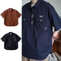 ราคา Vuc เสื้อเชิ้ตผู้ชายแขนสั้นญี่ปุ่นฮาราจูกุแบรนด์อินเทรนด์ปักลายชุดทํางานเสื้อเชิ้ต (28281058101)
