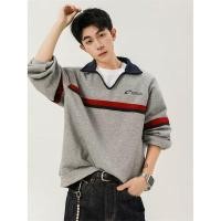 ราคา เสื้อสเวตเตอร์โปโลไซส์ใหญ่ ลายทาง สำหรับผู้ชายและผู้หญิง สตรีทแวร์ทันสมัย (44326581839)