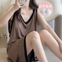 ราคา กางเกงขาสั้นชุดนอนสตรี เสื้อนุ่มนวลสำหรับสวมภายในบ้าน (41512112415)