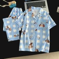ราคา ชุดนอนเด็กผู้ชาย 2 ชิ้น กางเกงขายาวและเสื้อแขนสั้น แบบคอปกพับลง มาพร้อมคาร์ดิแกนเพิ่มความอบอุ่น (57158062901)