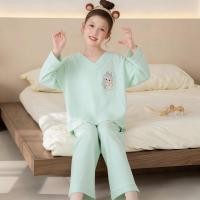 ราคา ชุดนอนเด็กชุดแขนยาวคอวีผ้าฝ้ายเมฆชุดใส่ในบ้านสําหรับเด็กวัยหัดเดินชุดนอนเด็กผู้หญิงกางเกงนอนชุดนอนการ์ตูน (57957189774)