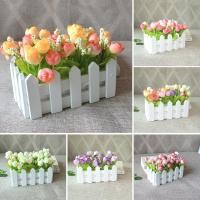 ราคา FISI 1 ชุดรั้วไม้สีขาวดอกไม้ประดิษฐ์ที่วางดอกไม้ตกแต่งบ้านสวน (51957748388)