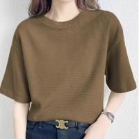 ราคา เสื้อยืดผู้หญิงแฟชั่นเสื้อยืดคอกลมพื้นฐานสไตล์เกาหลีคอกลมเสื้อยืด 6 สี (51202397580)