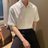 ราคา เสื้อเชิ้ตชายรูปหล่อพื้นฐานแขนสั้นแขนสบาย ๆ ผู้ชายท็อปส์ซู 3 สี (41573638255)