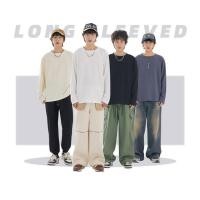 ราคา เสื้อยืดแขนยาวแฟชั่นคอกลมธรรมดาเสื้อยืดผู้ชายแบบเป็นกันเอง 6 สี (29017412997)