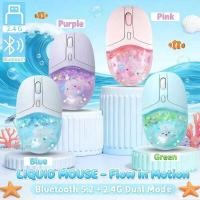 ราคา เมาส์ไร้สาย เมาส์สองโหมดน่ารักบลูทูธ2 4กคริสตัลไหลแบบชาร์จไฟได้เอฟเฟกต์แสงที่สวยงามปุ่มปิดเสียงใช้สํานักงานสาวเมาส (24047855894)