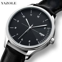 ราคา YAZOLE นาฬิกาผู้ชายควอตซ์ธุรกิจแฟชั่นนาฬิกาผู้ชายเข็มขัดหนัง (56357052999)