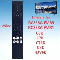 ราคา Universal สําหรับ TCL TV voice รีโมทคอนโทรล RC833A FMB1 FMB5 C6K C7K C71K C8K 43V6B อุปกรณ์เสริม (53157553735)