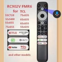 ราคา ใหม่ universal TCL เสียง RC902V FMR6 QLED เสียงทีวีรีโมทคอนโทรล 32 s5400 43c635 65c635 75c635 43c655 50c655 55c655 75c655 43p6c655 43v6b 50v6b 656c6565b 656b (45508272611)