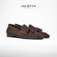 ราคา JULIETTA Grand Tassel Loafer Suede Brown Unlined (23548758929)
