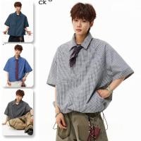 ราคา เสื้อเชิ้ตผู้ชายแขนสั้นลายสก๊อต จากยี่ห้อดังญี่ปุ่น สไตล์เป็นกลาง (57256640819)