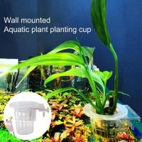 ราคา YGBG 2 ชิ้นแขวน Aquarium ผู้ถือพืช Aquascape ตกแต่งปรับถังปลา Planter ถ้วย ที่มีประโยชน์ ABS พร้อมรู Hydroponic ปลูกถ้วย Aquascape (52908244461)
