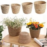 ราคา YGBG 1 ชิ้นดอกไม้หม้อตะกร้า สําหรับ Garden Terraces เฟอร์นิเจอร์ตกแต่งหญ้าทอกระถางดอกไม้ ทนทาน Planter ตะกร้า Mini S M L หวายฟางทอพืชตะกร้าดอกไม้ (51408199829)