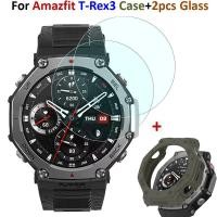 ราคา 2 ชิ้นฟิล์มแก้วนาฬิกากรอบสําหรับ Huami Amazfit T Rex3 ฝาครอบสมาร์ทสร้อยข้อมือป้องกันหน้าจอสําหรับ Amazfit T Rex 3 Shell (43927968396)