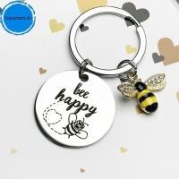 ราคา Haostont 1 ชิ้นสแตนเลส Bee รอบยี่ห้อพวงกุญแจ Bapa อุปกรณ์ตกแต่งกุญแจรถตกแต่ง TH (56206289937)
