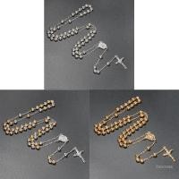 ราคา สร้อยคอลูกปัดลูกประคำ 6 มม สำหรับผู้เชื่อคาทอลิก พร้อมจี้พระเยซูคริสต์และไม้กางเขน (46406547708)