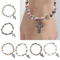 ราคา สร้อยข้อมือลูกปัดยางยืด ลายไม้กางเขน พร้อมจี้ (43028935013)