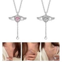 ราคา สร้อยคอลูกปัดหัวใจคริสตัล Angel Wing สไตล์ Goth Fairy Love (28244401836)