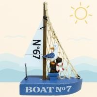 ราคา โมเดลเรือใบ เรือใบตกแต่งสไตล์เมดิเตอร์เรเนียน Sailing handmade สินค้าพร้อมส่ง (47101135976)