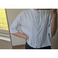 ราคา เสื้อคอจีน แขนระบาย ผ้ากึ่งลินิน ฟรีไซส์ (57308594677)