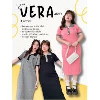 ราคา POP UP VERA เดรสไหมพรมคอปกทูโทน ลายเปียมินิมอล Free Size S XL ใส่ได้ (46659026296)