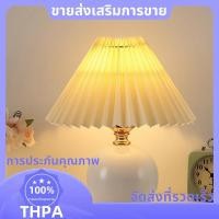ราคา USB Retro จีบโคมไฟข้างเตียงตารางน่ารักโคมไฟตั้งโต๊ะสําหรับห้องนอนสาวเจ้าหญิงเตียงโคมไฟ Deco เซรามิคฐาน LED Light paudnefth (58106091356)