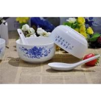ราคา ถ้วยเซรามิคพร้อมช้อน ลายคราม Blue and white pottery เข้าไมโครเวฟได้ (51851762276)