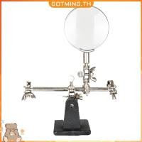 ราคา 5X เดสก์ท็อป Loupe แคลมป์บัดกรีปรับช่วยมือขาตั้งแว่นขยายพร้อมคลิปจระเข้เลนส์ขยายแผงวงจรไฟฟ้าซ่อม (54706087197)