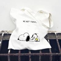 ราคา กระเป๋าผ้าใบพิมพ์ลาย Snoopy Printed Canvas Shoulder Bags Lovely Dog Shopping Bag Tote Casual Handbag Girls Schoolbag 38 (57958836468)