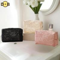 ราคา DB Storage Organizer Floral Lace Makeup Bag Flower Print Cosmetic Pouch Large Travel Cosmetic Bag Makeup Accessory TH (52607065549)