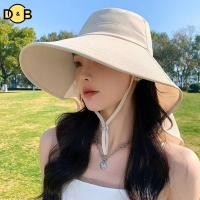 ราคา หมวกกันแดดร่มปีกกว้างสำหรับผู้หญิง พร้อมผ้าคลุมหน้าและไหล่ ป้องกันรังสียูวี เหมาะสำหรับการขี่จักรยานและพักผ่อนบนชายหาด TH (55258250115)