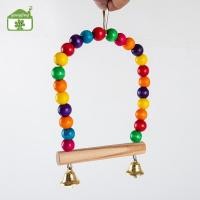 ราคา Gong นกแก้วไม้ธรรมชาติ Swing ของเล่นนก Perch แขวน Swings กรงลูกปัดสีสันสดใส th (42279402355)