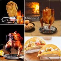 ราคา Gong Roasg ย่างขาตั้งไก่ Roaster Rack ห้องครัวกลางแจ้ง BBQ เครื่องมือเหล็กคาร์บอน Non ย่างแผ่นไก่ th (28453419338)