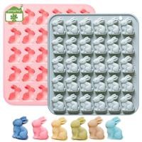 ราคา Gong Easter Bunny แม่พิมพ์ซิลิโคน 30 Cavities Candy Mould Wax Melt ถาดสําหรับเบเกอรี่กระต่ายช็อกโกแลต Jello เรซิ่น Gummies Cupcake Decor th (42229113493)