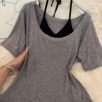 ราคา เวสท์ halter neck สไตล์อเมริกัน คอห่วงยูเชฟ มีแผ่นเสริมหน้าอก กระชับรูปร่าง ใส่ได้หลายโอกาส (51459025812)