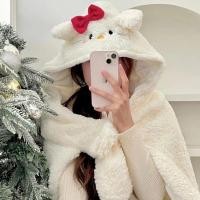 ราคา Blanket cat ผ้าห่ม คลุมไหล่ ขนนุ่มฟู หมวกหมี คลุมศีรษะ แมวผ้าห่มออฟฟิศ พกพา ผ้าห่มพกพา130 92cm (53700867720)