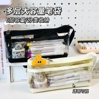 ราคา 6ชั้น 3ชั้นมัลติฟังก์ชั่ความจุสูง หลางกัว มองเห็นกรณีดินสอโปร่งใสมือถือ การจัดเก็บหลายชั้น อินสไตล์น่ารักกล่องเครื่องเขียนพิกเซล3กรณี การจัดเก็บ (49406882560)