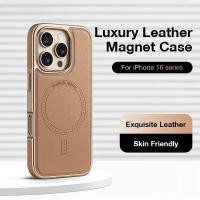 ราคา ใหม่ Deluxe หนังเคสโทรศัพท์แม่เหล็กสําหรับ IPhone13 14 15 16 17 Pro Max Matte Skin Friendly ทหาร Shock Cover (41611284315)