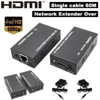 ราคา 60M HDMI To LAN Port RJ45 Network Cable Extender Over by Cat 5e 6 1080p Black (6022394944)