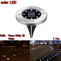 ราคา Solar Garden Light 8LED โคมไฟตกแต่งสนามหญ้า ฝังพื้นโซล่าเซลล์พลังงานแสงอาทิตย์ จำนวน1ชิ้น Warm white สีเหลืองนวล (1685937826)