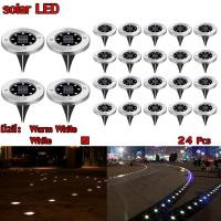 ราคา Solar Garden Light 8LED โคมไฟตกแต่งสนามหญ้า ฝังพื้นโซล่าเซลล์พลังงานแสงอาทิตย์ จำนวน24ชิ้น Cool white สีขาวใส (1685790421)