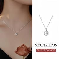 ราคา MEET พร้อมส่ง สร้อยเงิน Moon Zircon สร้อยจี้เพชร สร้อยแฟชั่น สไตล์เกาหลี สร้อยคอเงินแท้ สร้อยคอเงิน X014 (47704357012)